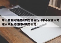 中小企业网站建设的总体目标（中小企业网站建设中服务器的解决方案是）