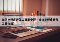 微信小程序开发工具那个好（微信小程序开发工具介绍）